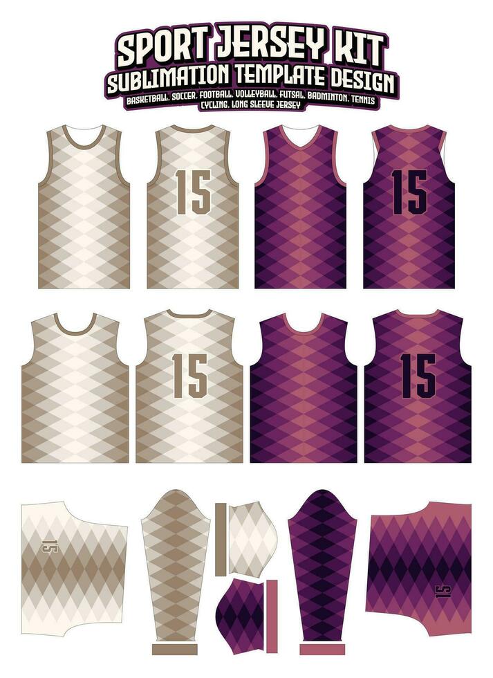 Seamless Triangle Jersey Design Sportswear Pattern Template vector