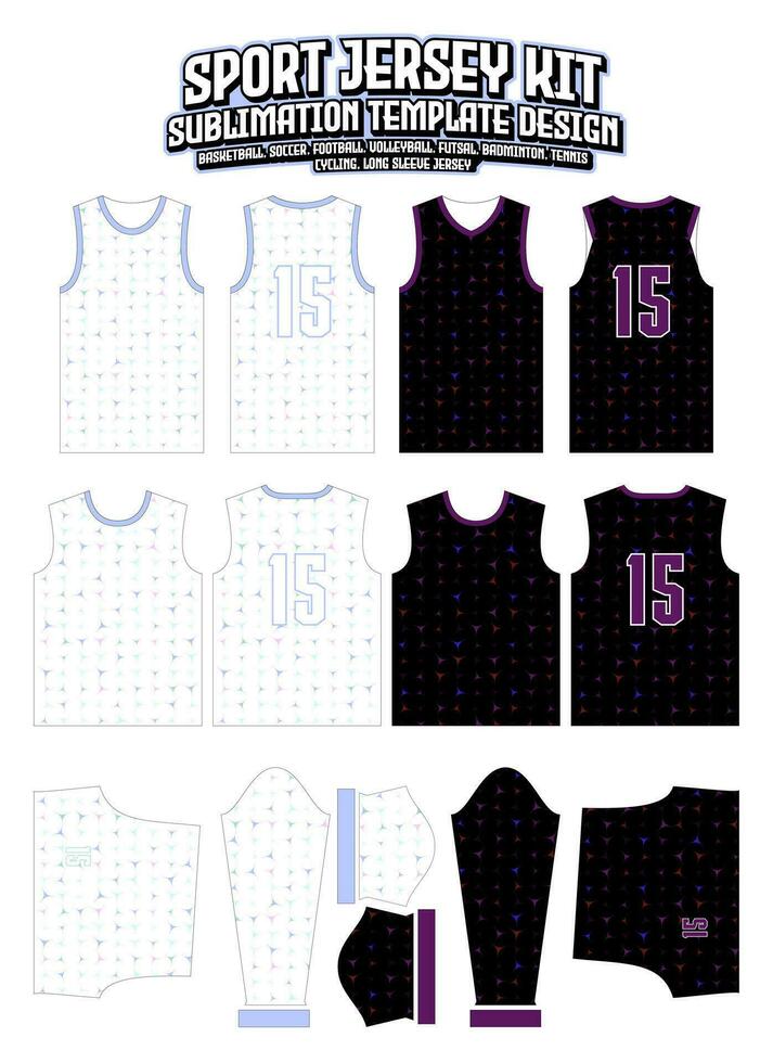 Abstract Seamless Triangle Jersey Design Sportswear Pattern Template vector