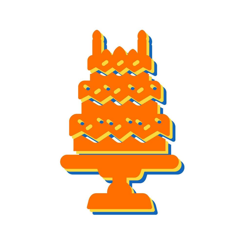 icono de vector de pastel de cumpleaños