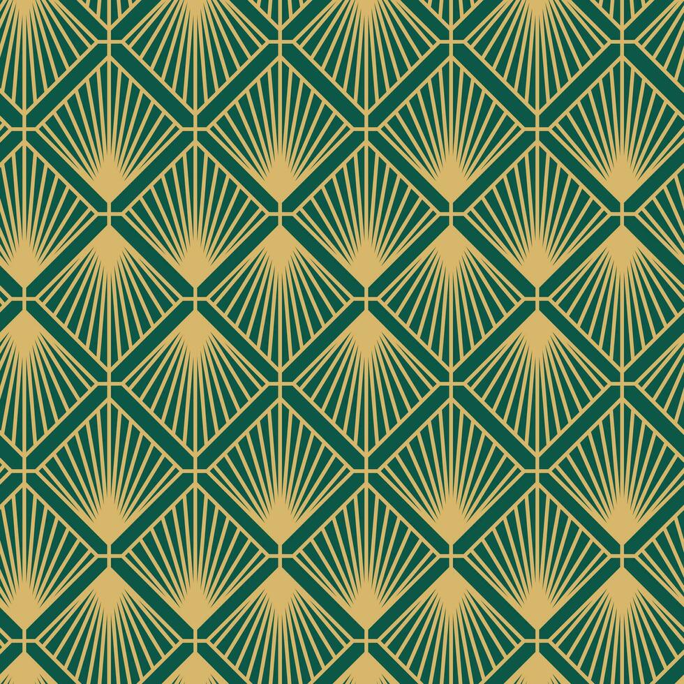 patrón sin costuras art déco vintage. formas geométricas de oro de arte lineal. ilustración vectorial de adornos modernos. fondo elegante retro gatsby para tela, papel tapiz o envoltura vector