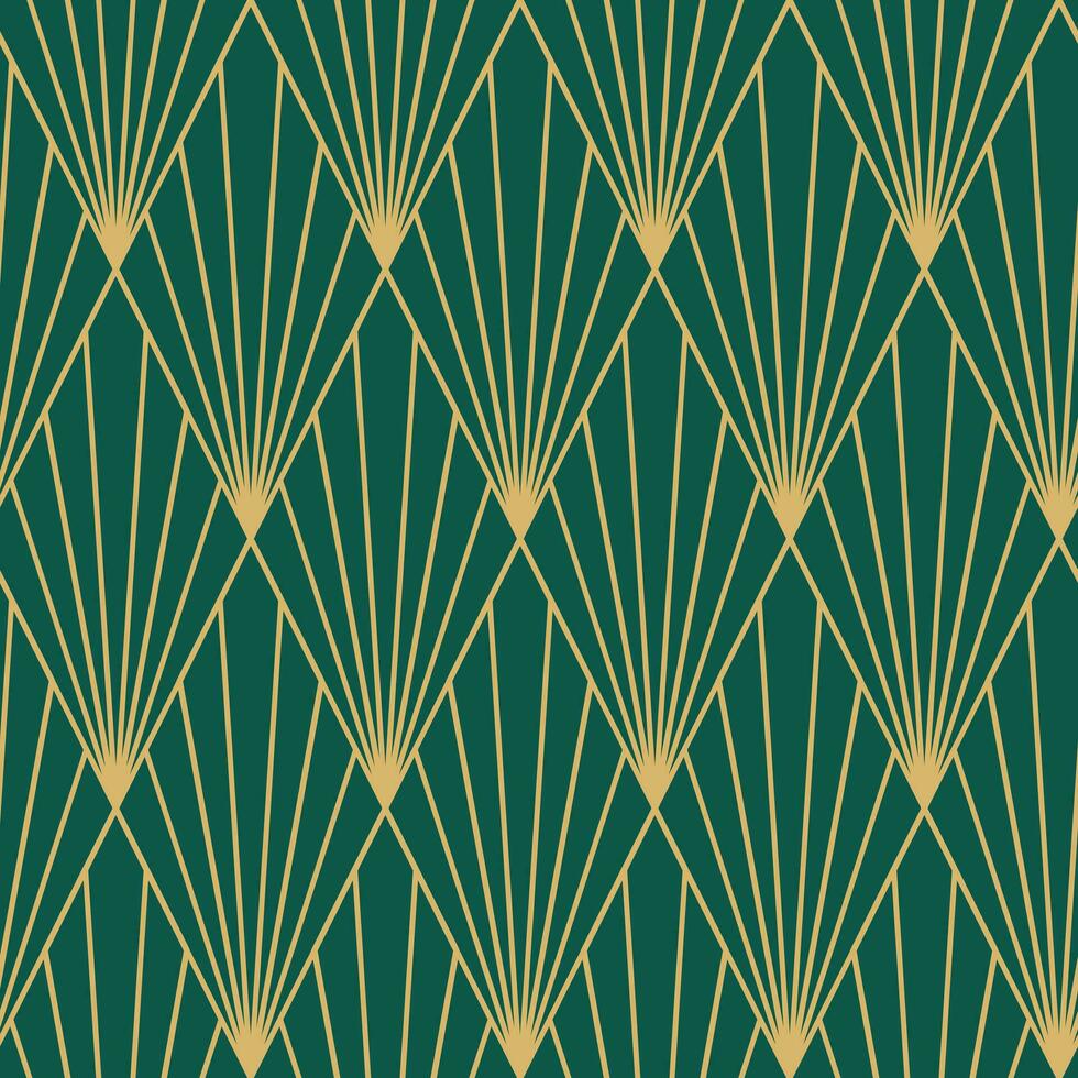 patrón sin costuras art déco vintage. formas geométricas de oro de arte lineal. ilustración vectorial de adornos modernos. fondo elegante retro gatsby para tela, papel tapiz o envoltura vector