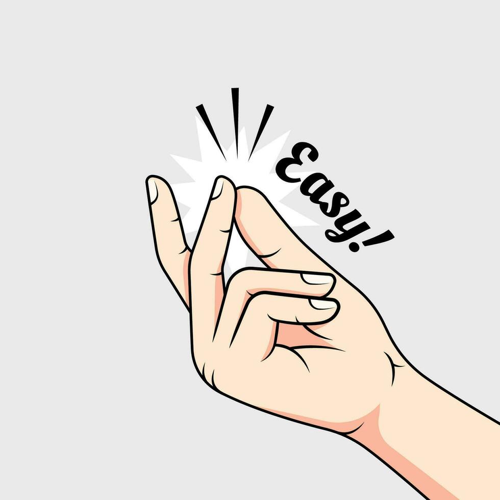 snapping fingers gesture vector. easy concept vector background.