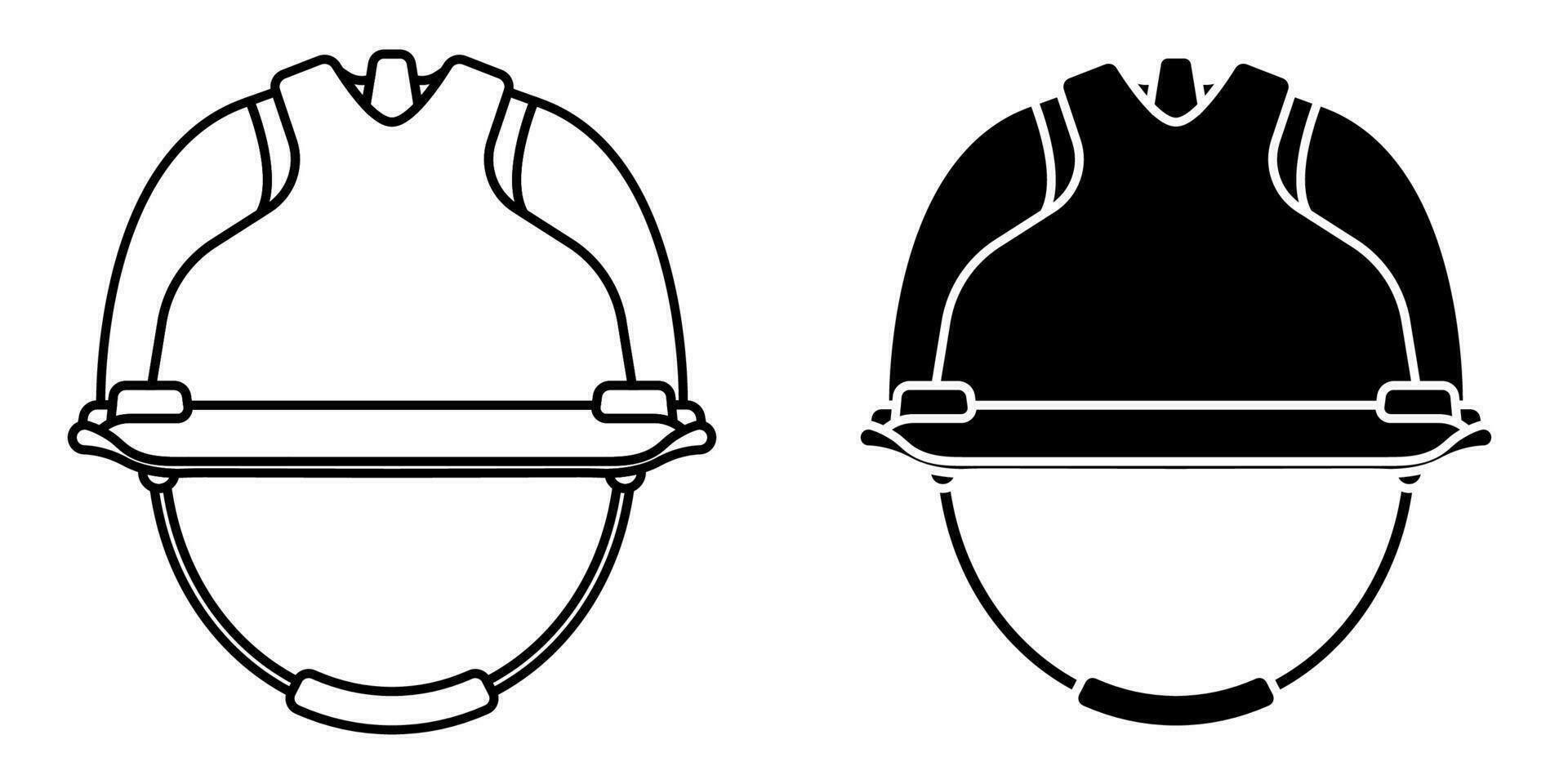 construction helmet icon. Protective uniform of a worker in a hazardous production. Labor Day May 1st. Black and white vector