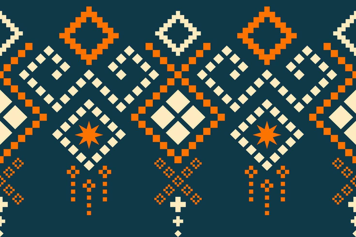 cruzar puntada vistoso geométrico tradicional étnico modelo ikat sin costura modelo resumen diseño para tela impresión paño vestir alfombra cortinas y pareo de malasia azteca africano indio indonesio vector