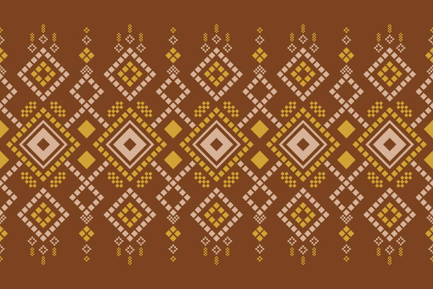 Cross stitch colorful geometric traditional ethnic pattern Ikat seamless pattern abstract design for fabric print cloth dress carpet curtains and sarong Aztec African Indian Indonesian vector