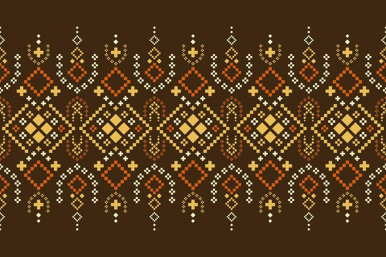 Cross stitch colorful geometric traditional ethnic pattern Ikat seamless pattern abstract design for fabric print cloth dress carpet curtains and sarong Aztec African Indian Indonesian vector