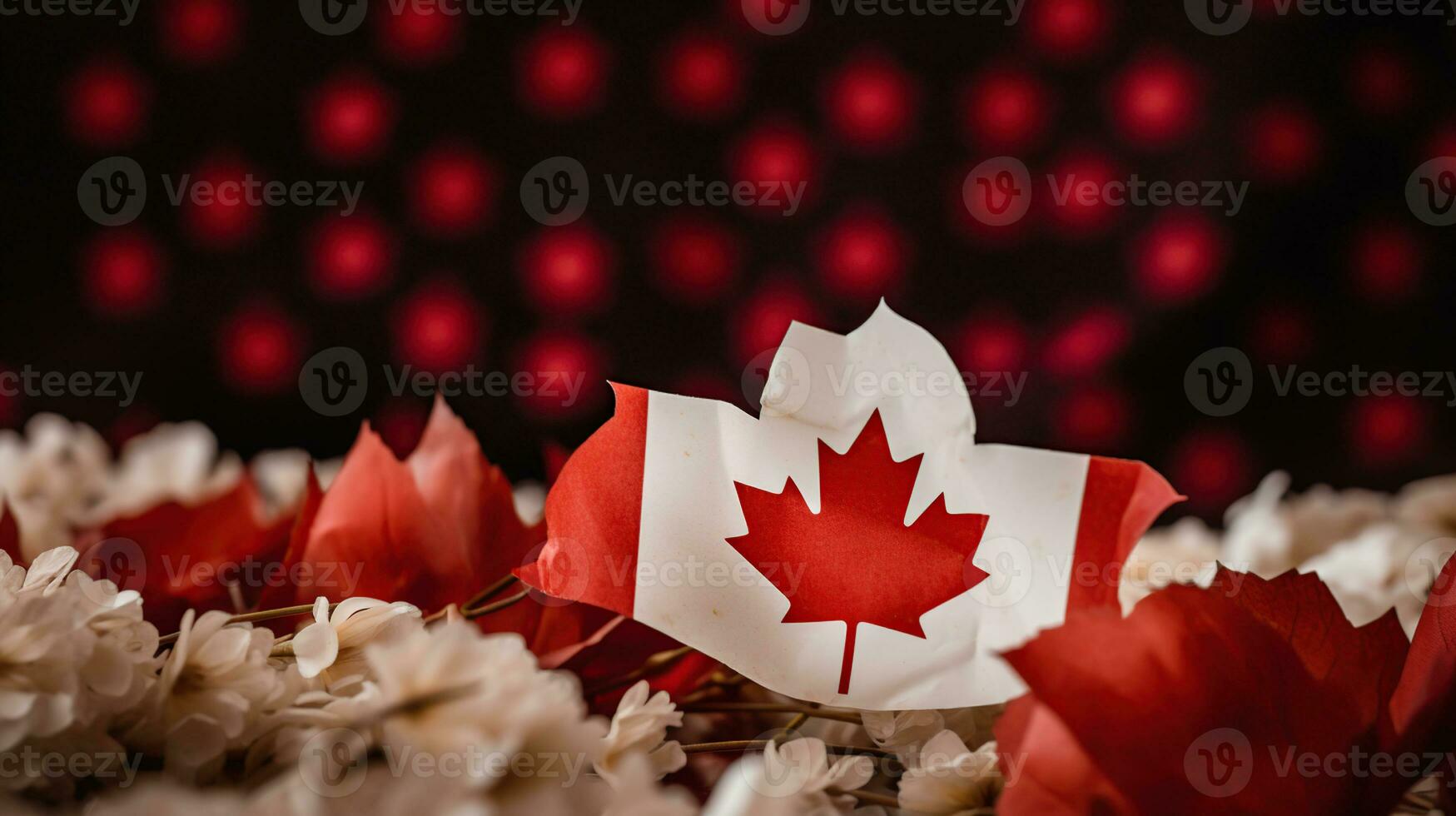 Happy Canada Day with Canada flag background, generative ai photo