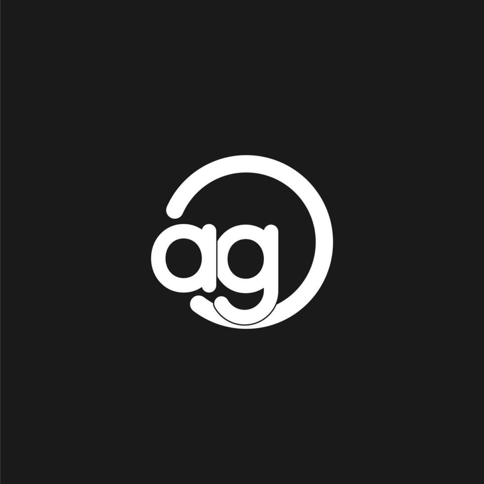 Initials AG logo monogram with simple circles lines vector
