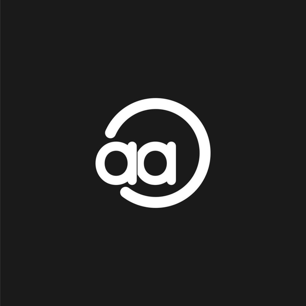 Initials AA logo monogram with simple circles lines vector