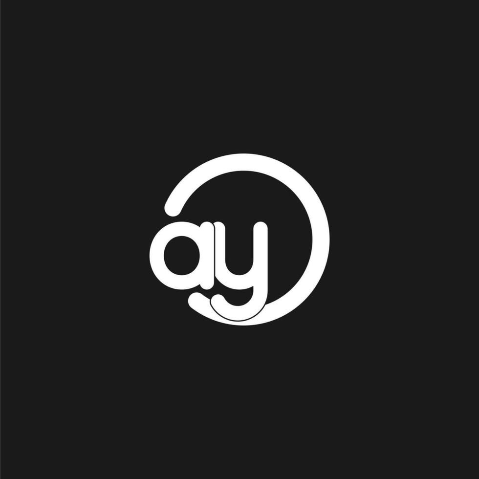 Initials AY logo monogram with simple circles lines vector