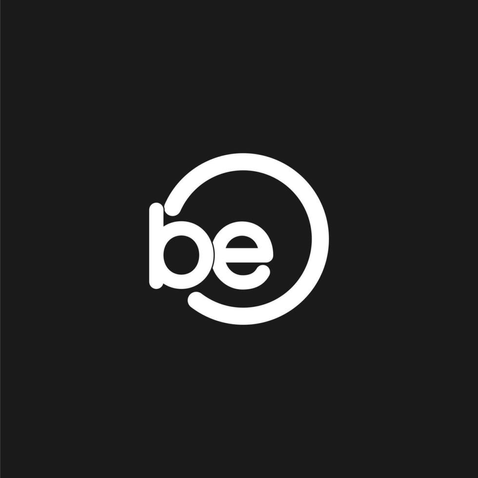 Initials BE logo monogram with simple circles lines vector