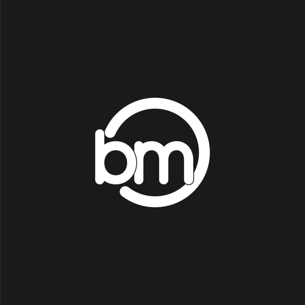 Initials BM logo monogram with simple circles lines vector