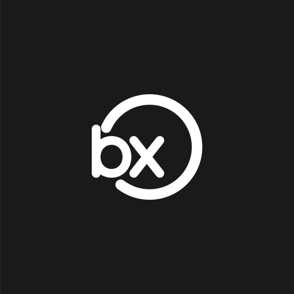 Initials BX logo monogram with simple circles lines vector