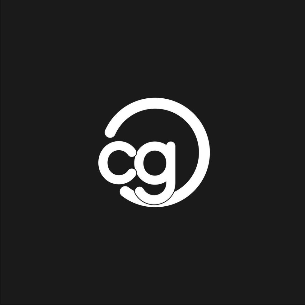 Initials CG logo monogram with simple circles lines vector