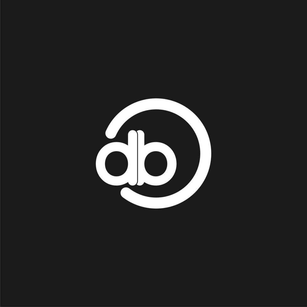 Initials DB logo monogram with simple circles lines vector