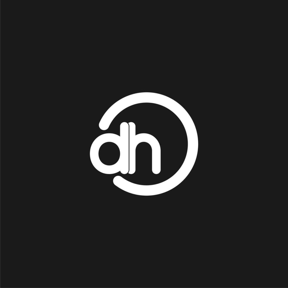 Initials DH logo monogram with simple circles lines vector