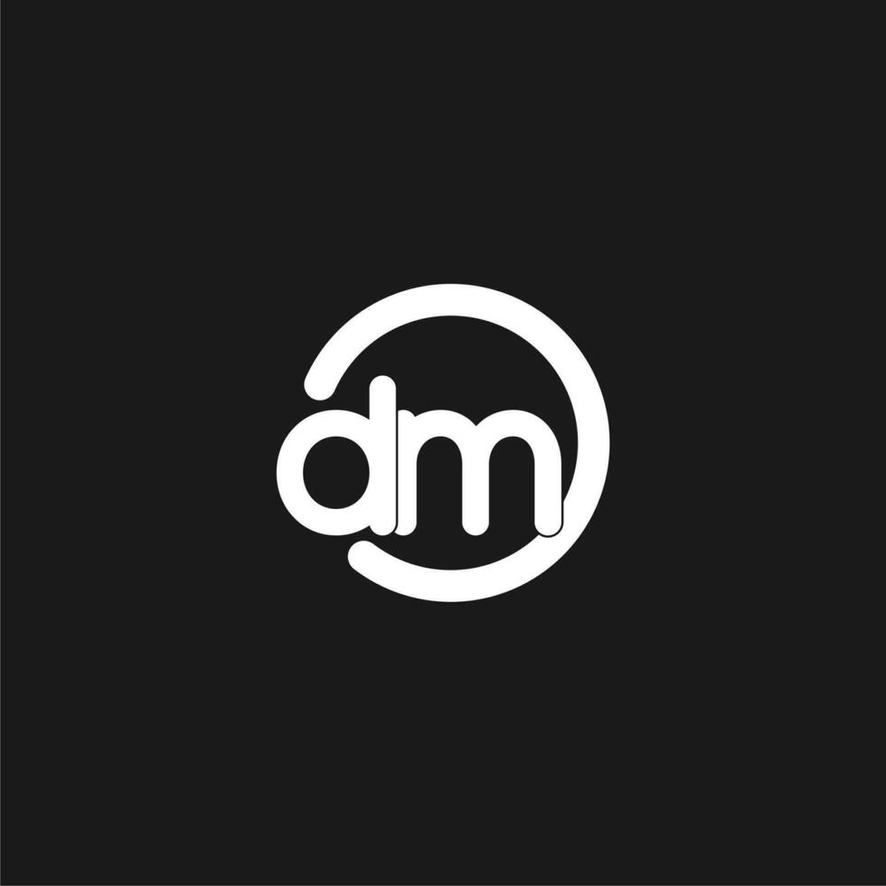 Initials DM logo monogram with simple circles lines vector