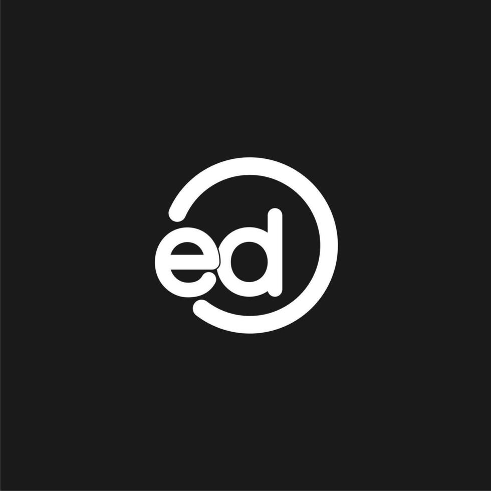 Initials ED logo monogram with simple circles lines vector