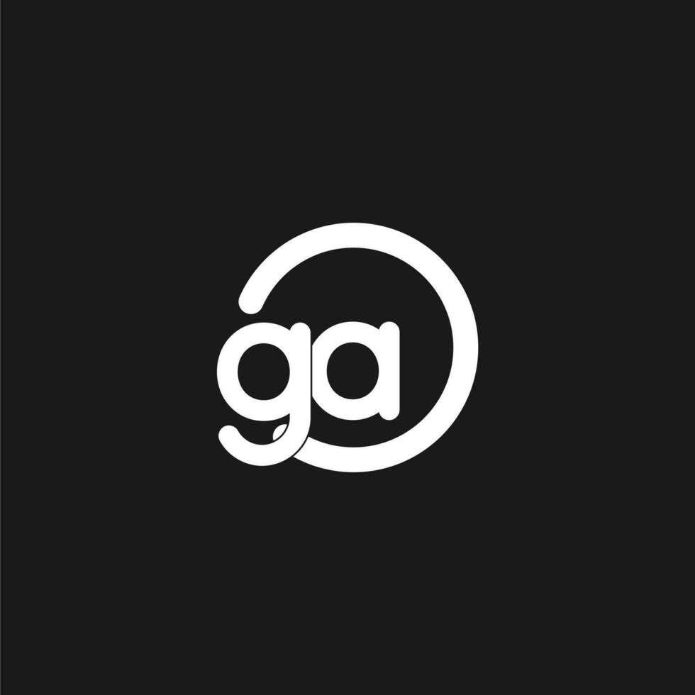 Initials GA logo monogram with simple circles lines vector