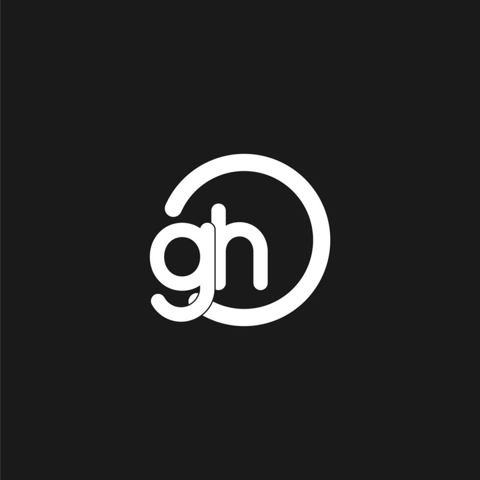 Initials GH logo monogram with simple circles lines vector