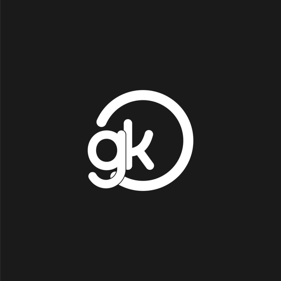 Initials GK logo monogram with simple circles lines vector