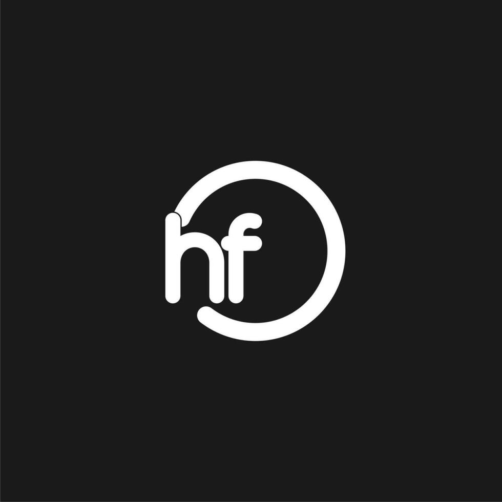 Initials HF logo monogram with simple circles lines vector