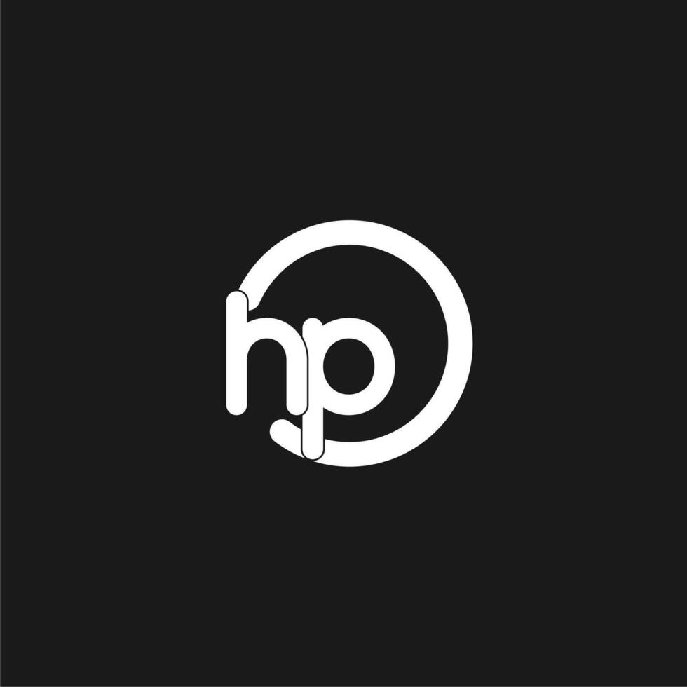 Initials HP logo monogram with simple circles lines vector