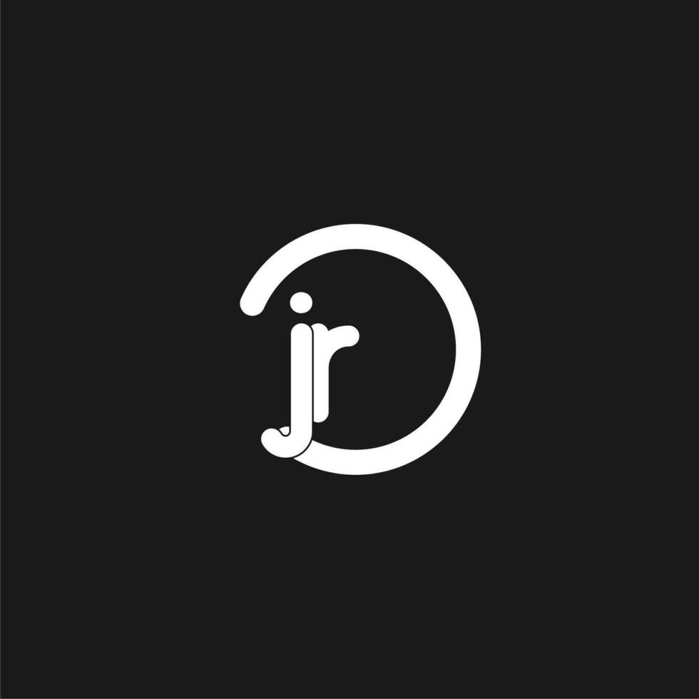 Initials JR logo monogram with simple circles lines vector