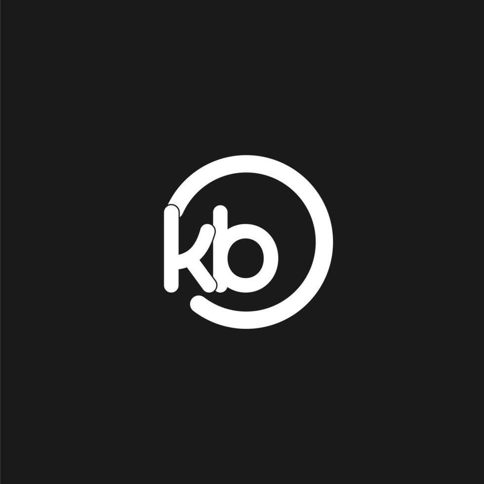 Initials KB logo monogram with simple circles lines vector