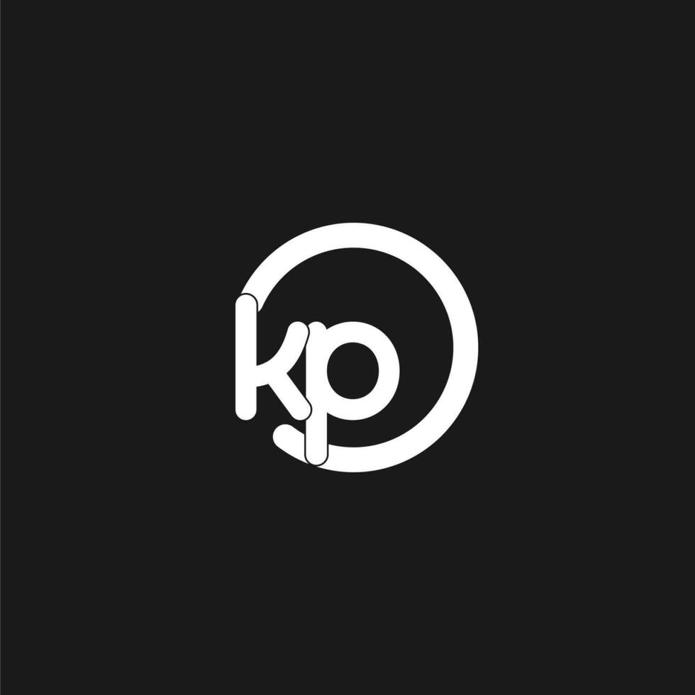 Initials KP logo monogram with simple circles lines vector