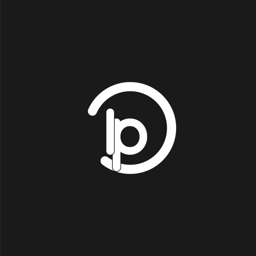 Initials LP logo monogram with simple circles lines vector