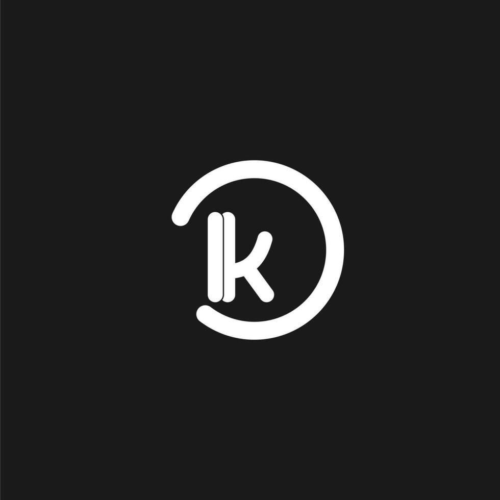 Initials LK logo monogram with simple circles lines vector