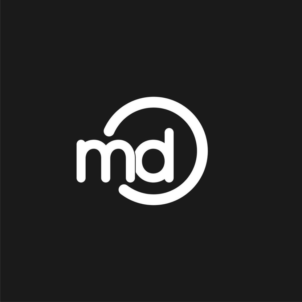 Initials MD logo monogram with simple circles lines vector