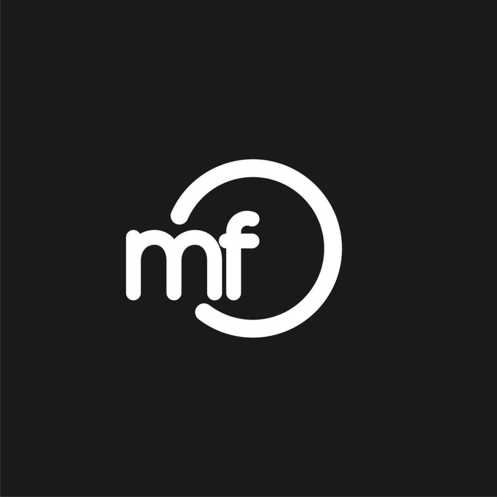 Initials MF logo monogram with simple circles lines vector