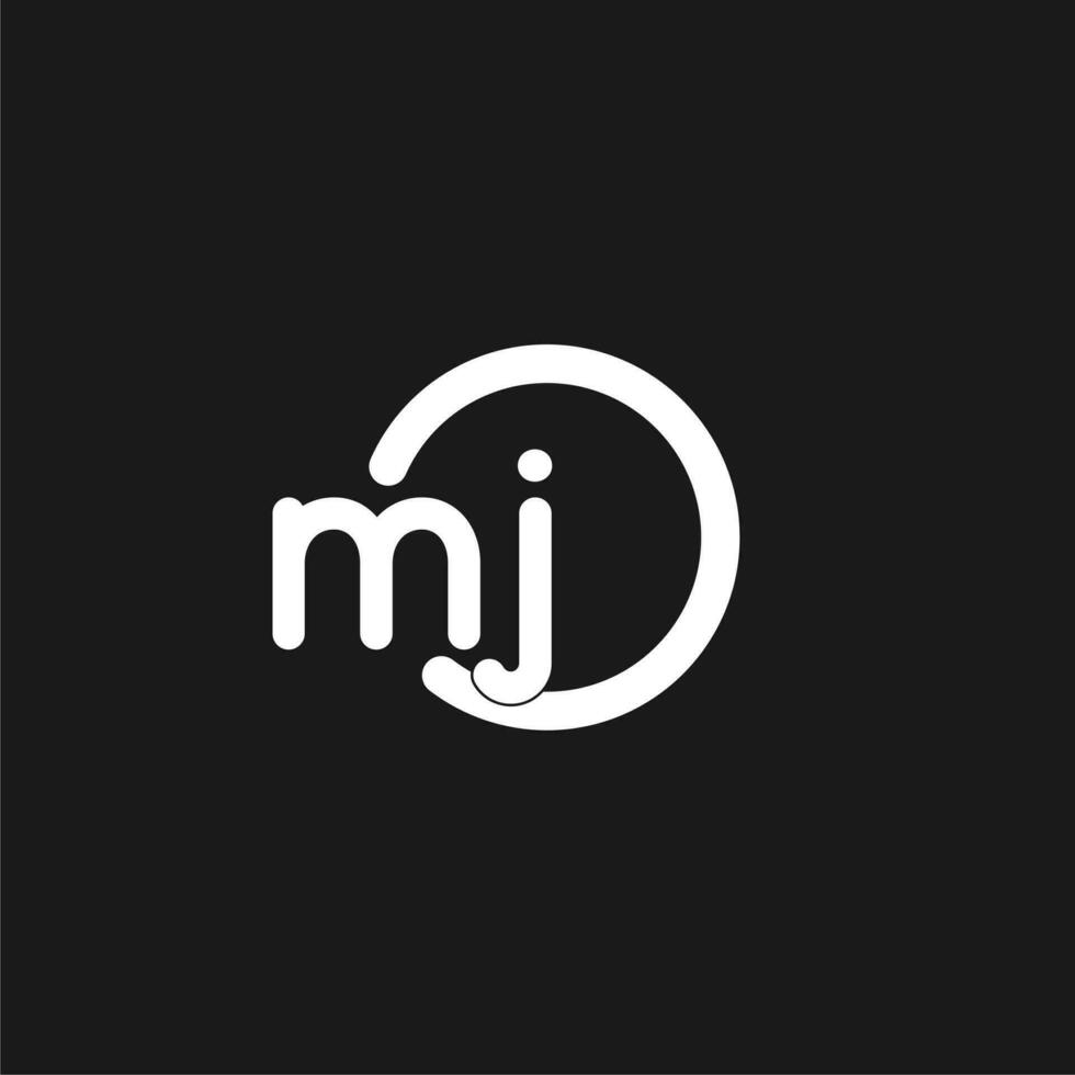 Initials MJ logo monogram with simple circles lines vector