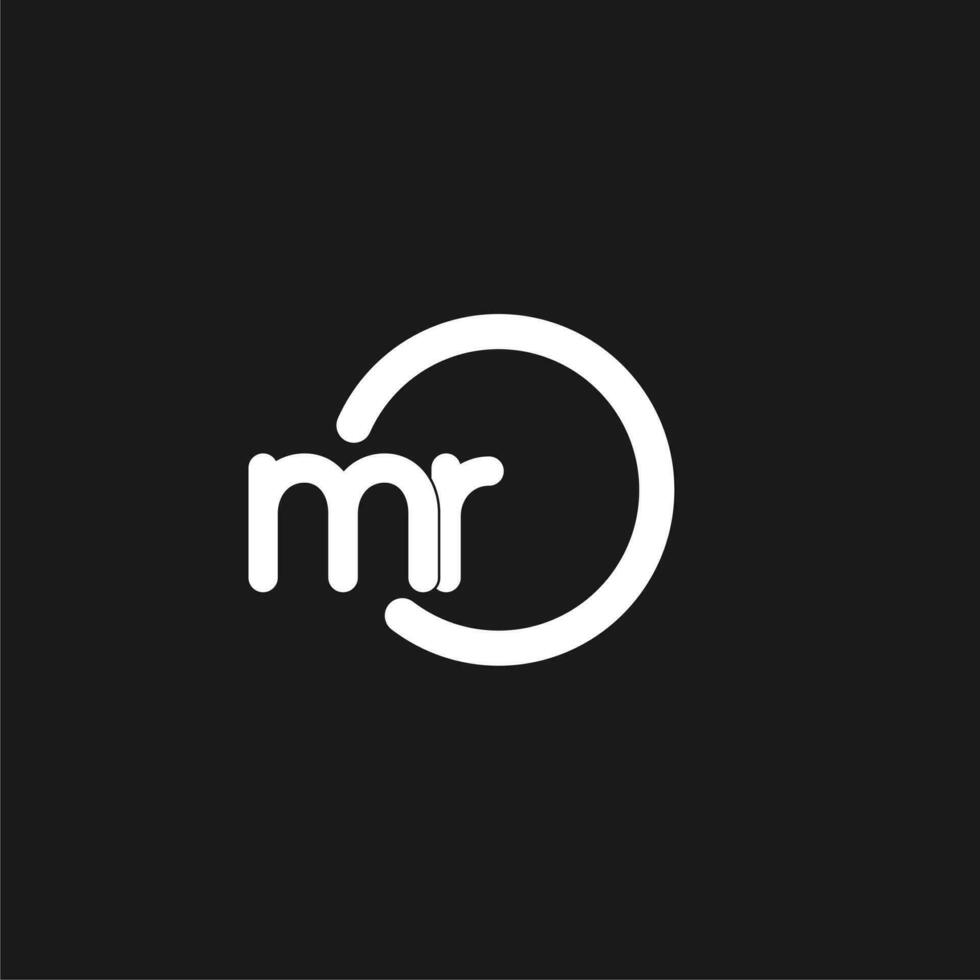Initials MR logo monogram with simple circles lines vector