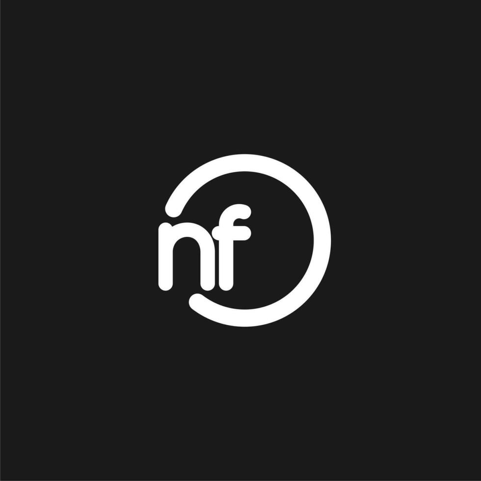 Initials NF logo monogram with simple circles lines vector