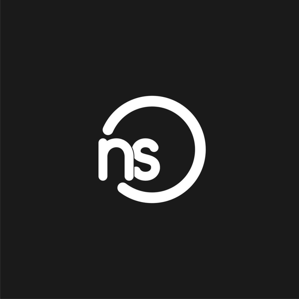 Initials NS logo monogram with simple circles lines vector