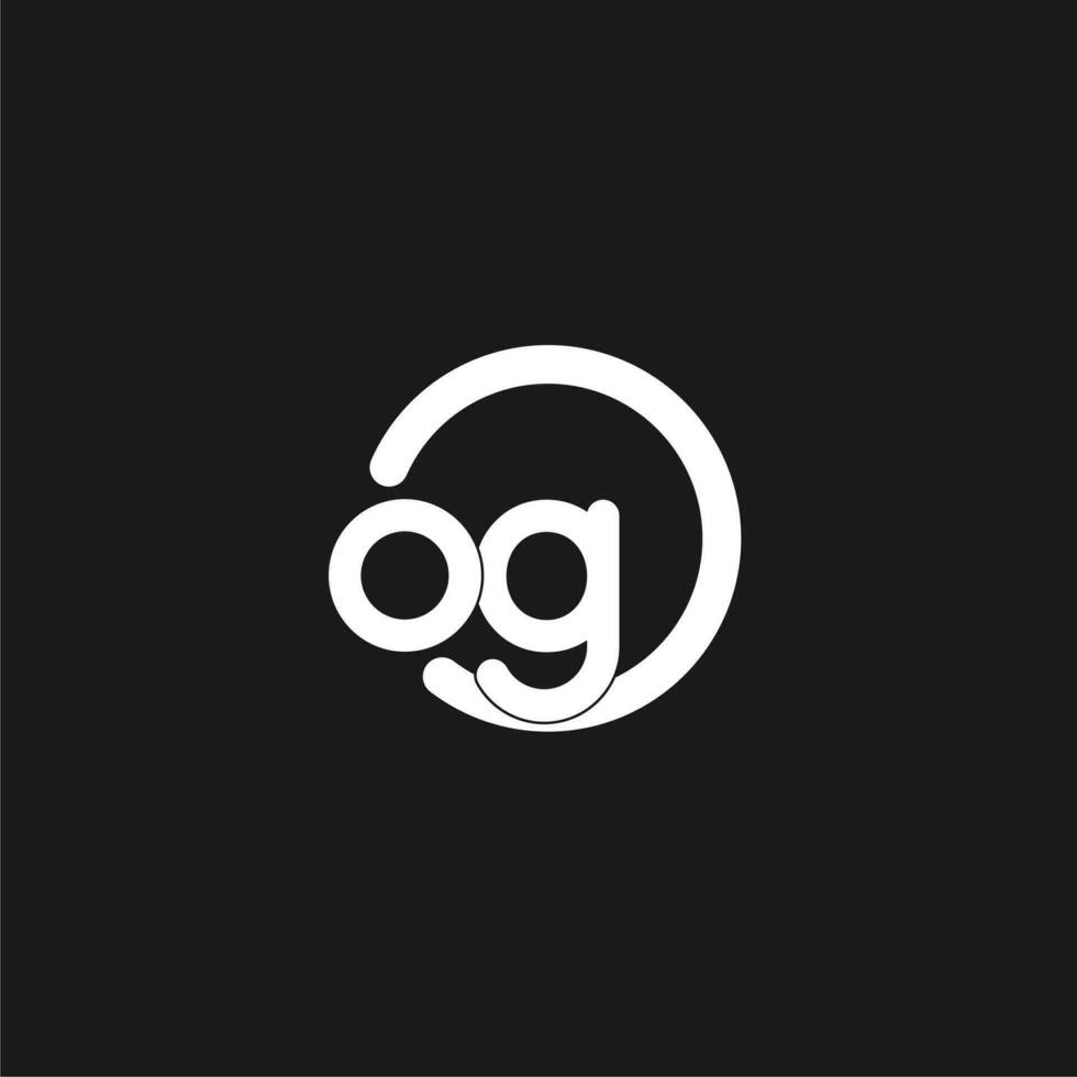 Initials OG logo monogram with simple circles lines vector