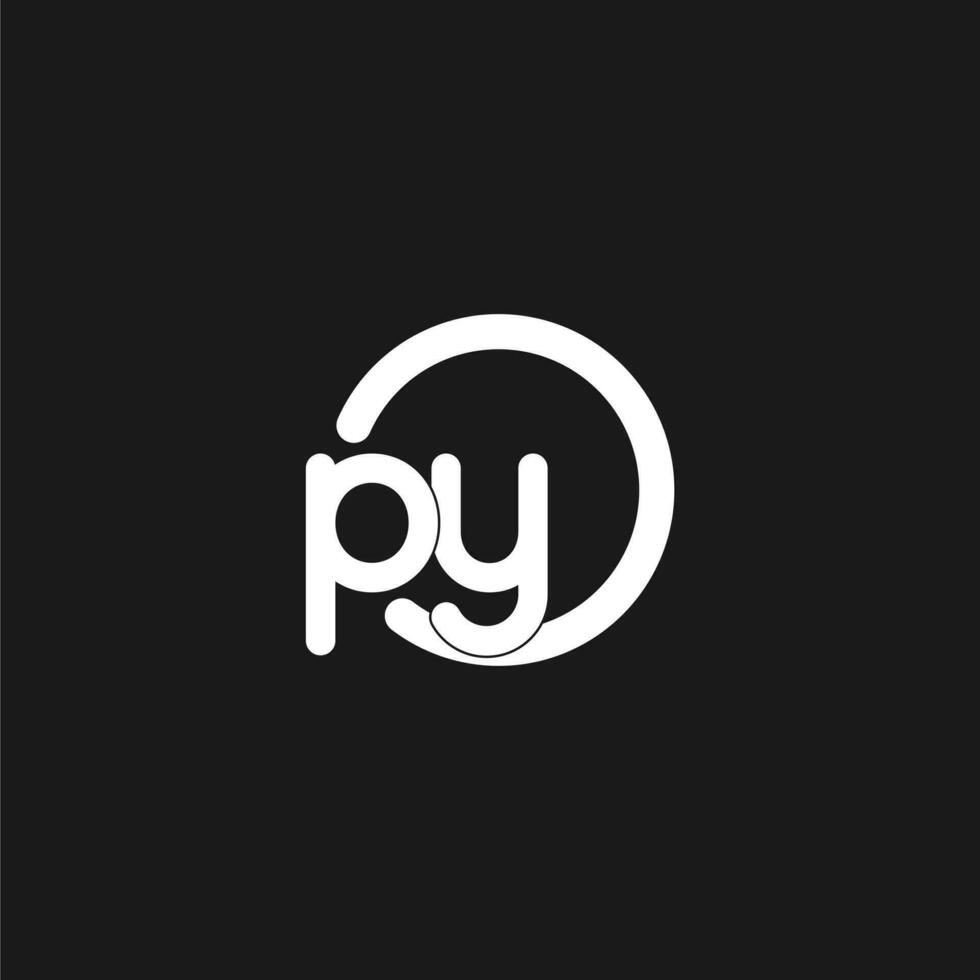 Initials PY logo monogram with simple circles lines vector