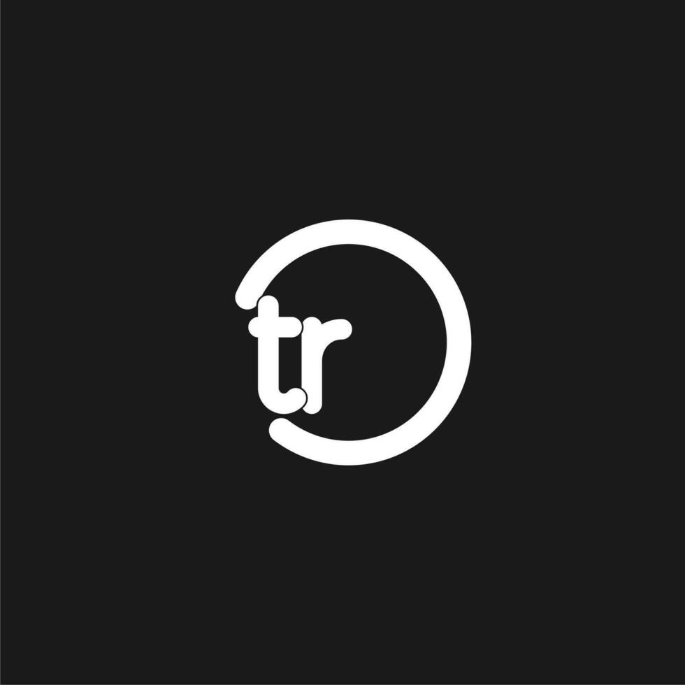 Initials TR logo monogram with simple circles lines vector