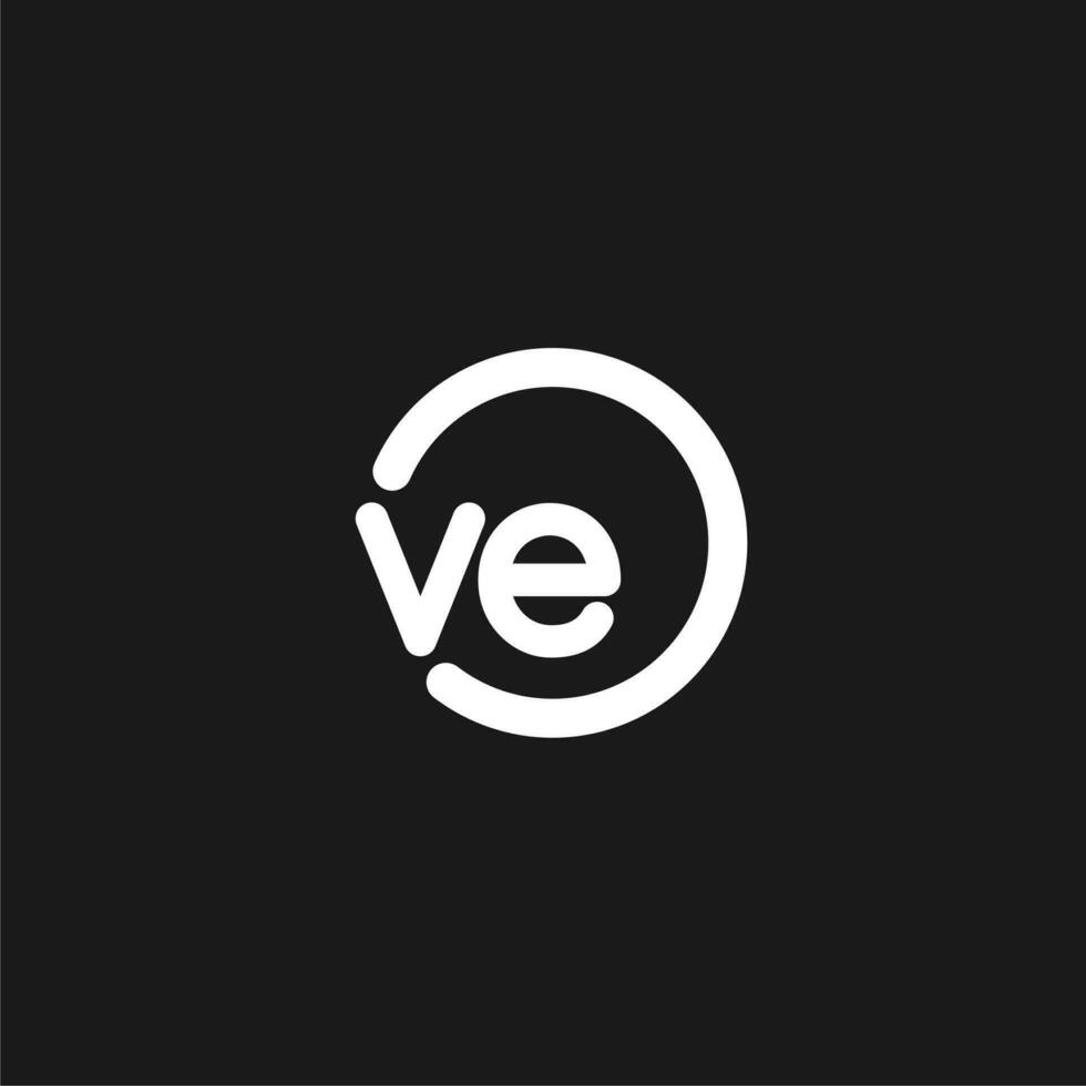 Initials VE logo monogram with simple circles lines vector