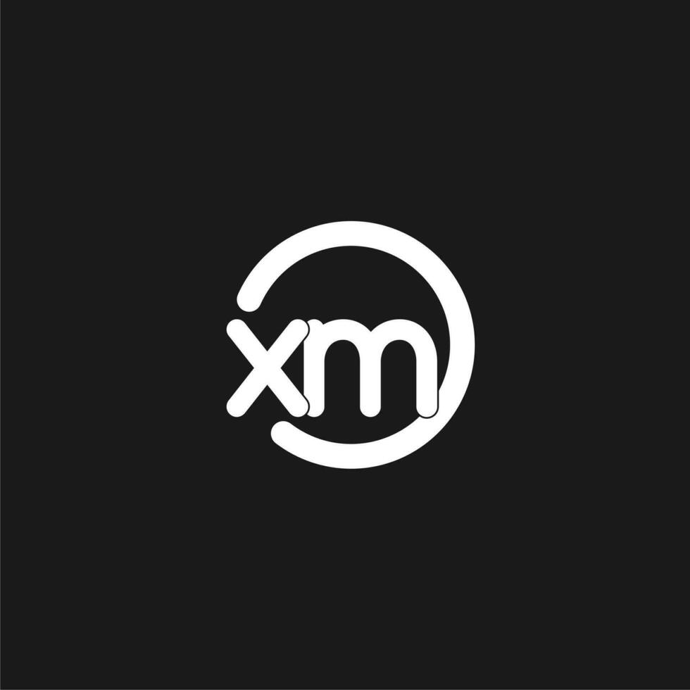 Initials XM logo monogram with simple circles lines vector