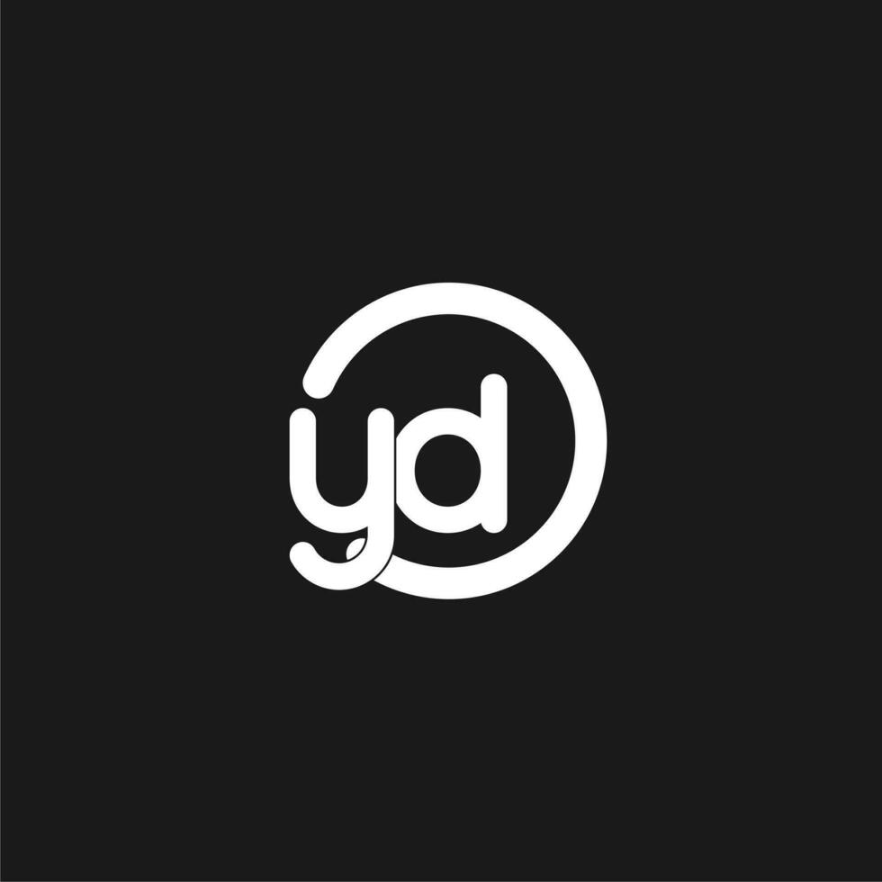 Initials YD logo monogram with simple circles lines vector