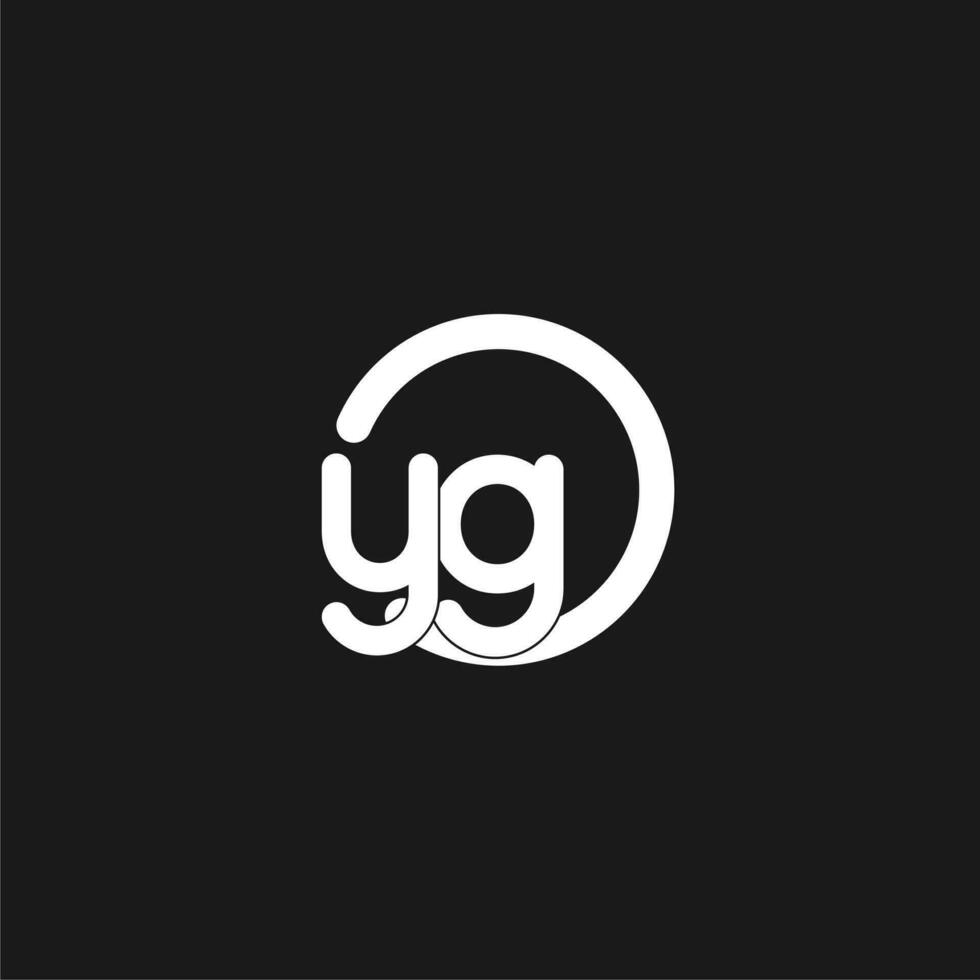 Initials YG logo monogram with simple circles lines vector