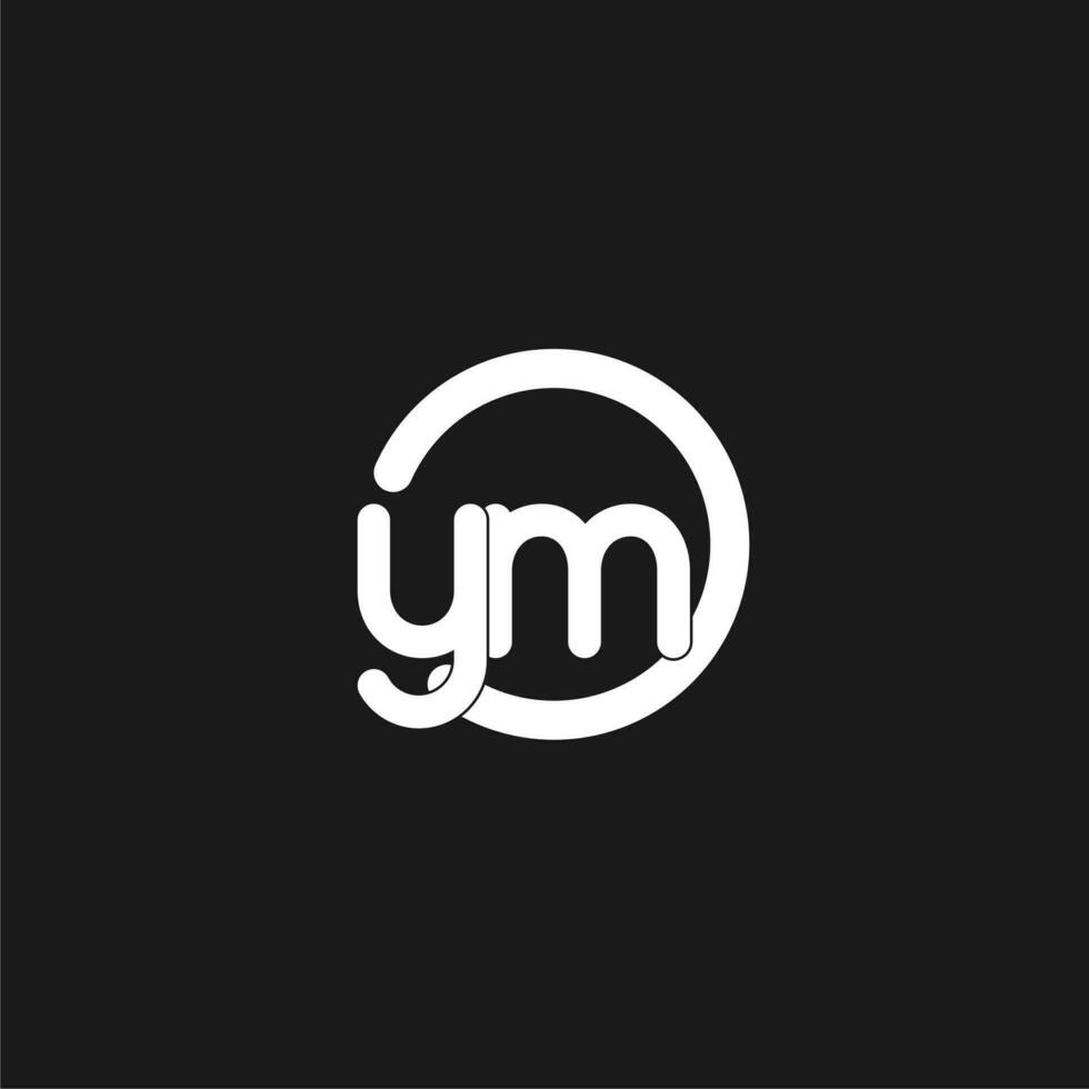 Initials YM logo monogram with simple circles lines vector