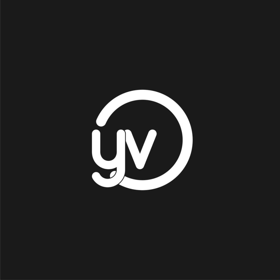 Initials YV logo monogram with simple circles lines vector