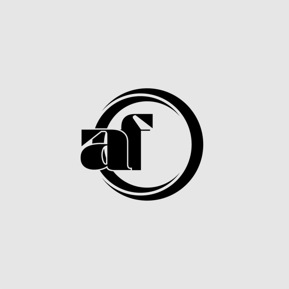 Letters AF simple circle linked line logo vector