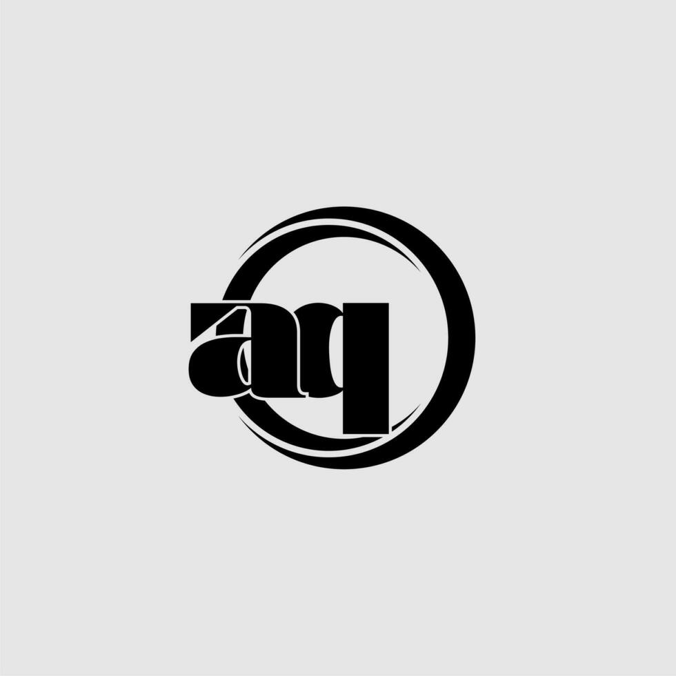 Letters AQ simple circle linked line logo vector
