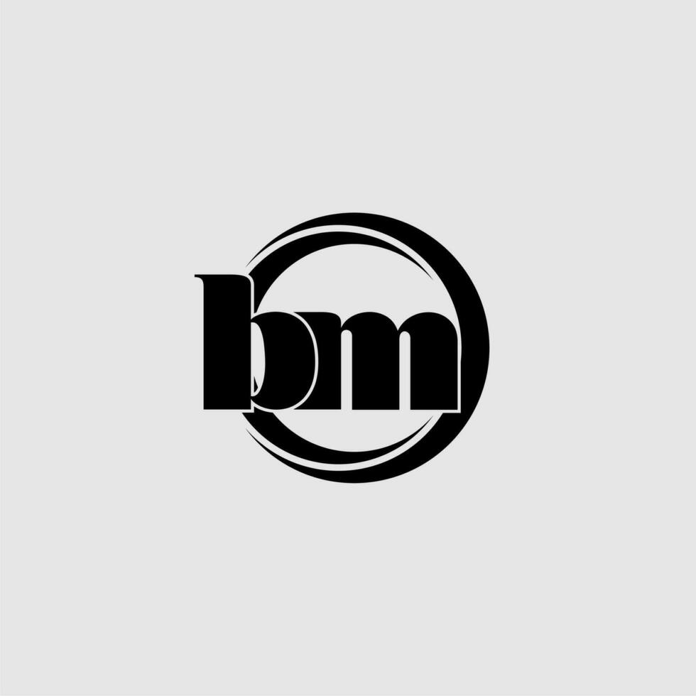 Letters BM simple circle linked line logo vector